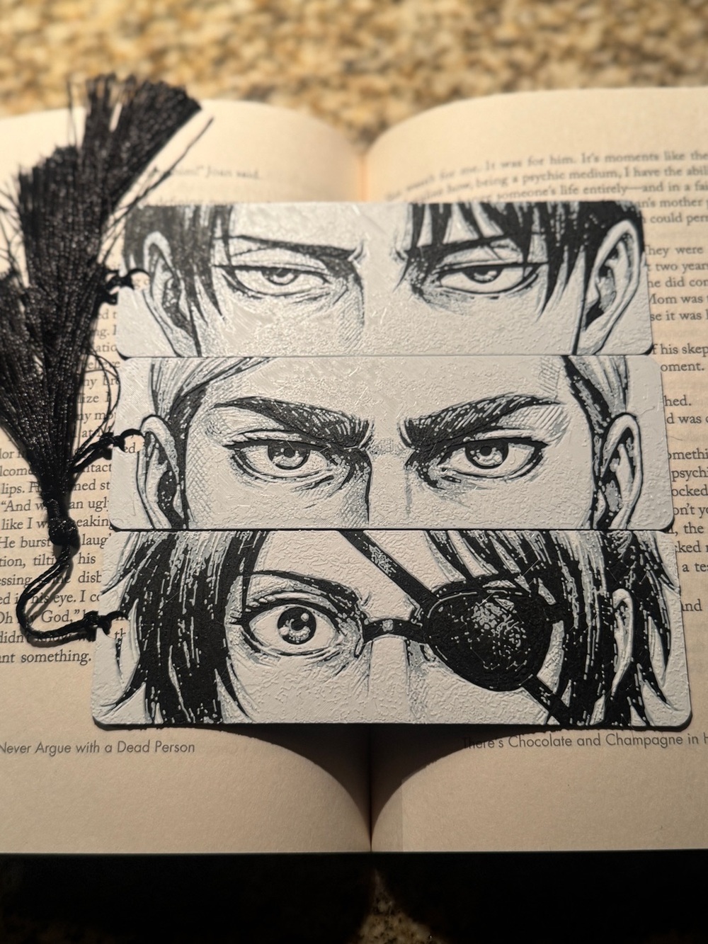 Attack on Titan Bookmarks with Tassels Set of 3 - Levi, Erwin, Hange